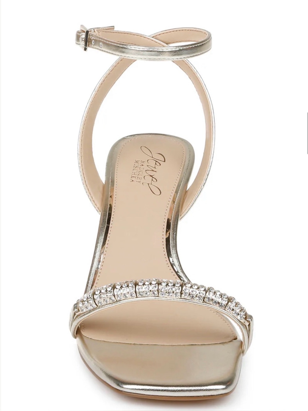 JEWEL BADGLEY MISHKA Charisma Gold Kitten Heel Ankle Strap Sandal--NEW--11 - Picture 5 of 13